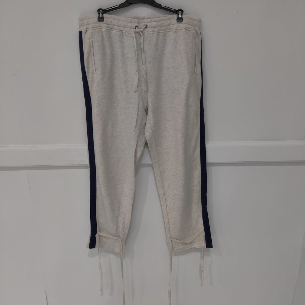 NWT Splendid Women's Ivory Drawstring Sweatpants Ankle Tie Size XL $80 5B022